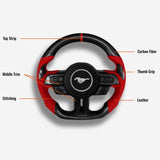 ford mustang carbon fiber steering wheel details